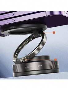 Giá đỡ điện thoại từ tính gắn trên xe hơi với thiết kế gập gọn tiện lợi, giá đỡ điện thoại kép có vòng giữ, cốc hút chân không xoay 360 độ dùng cho hệ thống định vị, bao gồm phụ kiện (1 tấm từ tính, 1 miếng đệm hút chân không phụ trợ, 1 cờ lê lục giác). - A - Xem 2