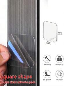 10/50片装加厚双面胶带，透明可移除纳米胶带，适用于悬挂物品、家居、地毯，纳米双面粘钩 - 隨機風格 - 查看 7