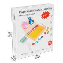 Early Childhood Mathematics Teaching Aids Montessori Two-In-One Finger Operation Sand Painting Game Toy Math Wooden Toys - Multicolor - View 12