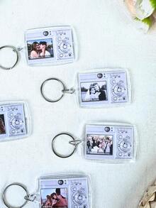 1pc Customized Acrylic Keychain With Personal Photo And Text, Couples Personalized Keychain, Photo Keyring, Valentine's Day Gift, Birthday Gift, Anniversary Gift, Couples Gift - Keychain With Pictures and Text On Different Sides - View 10