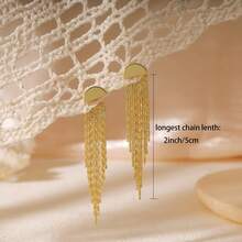 Personalized Chain Tassel Earrings, Fashionable Elegant Luxury Versatile Earrings - Multicolor - View 1