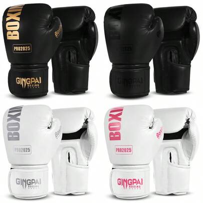 GINGPAI Professional Boxing Gloves For Kickboxing, Muay Thai, MMA Fighting, Suitable For Adults And Teenagers, Men And Women