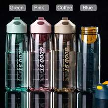 550ml Large Capacity Sports Water Bottle, With Handle, Plastic Material, Fitness Water Cup, Portable Drinking Bottle - Multicolor - View 2