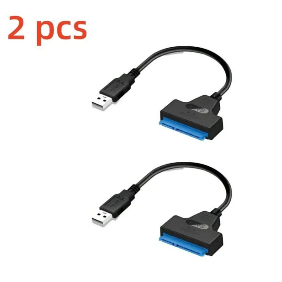 2 Pcs SATA2.5 To USB 3.0 Hard Drive Converter, Male To Female Interface, Solid-State Drive Data Transfer, Supports Laptop HDD/SSD, Compatible With UASP, Lightweight And Portable Style - 藍色 - 查看 1