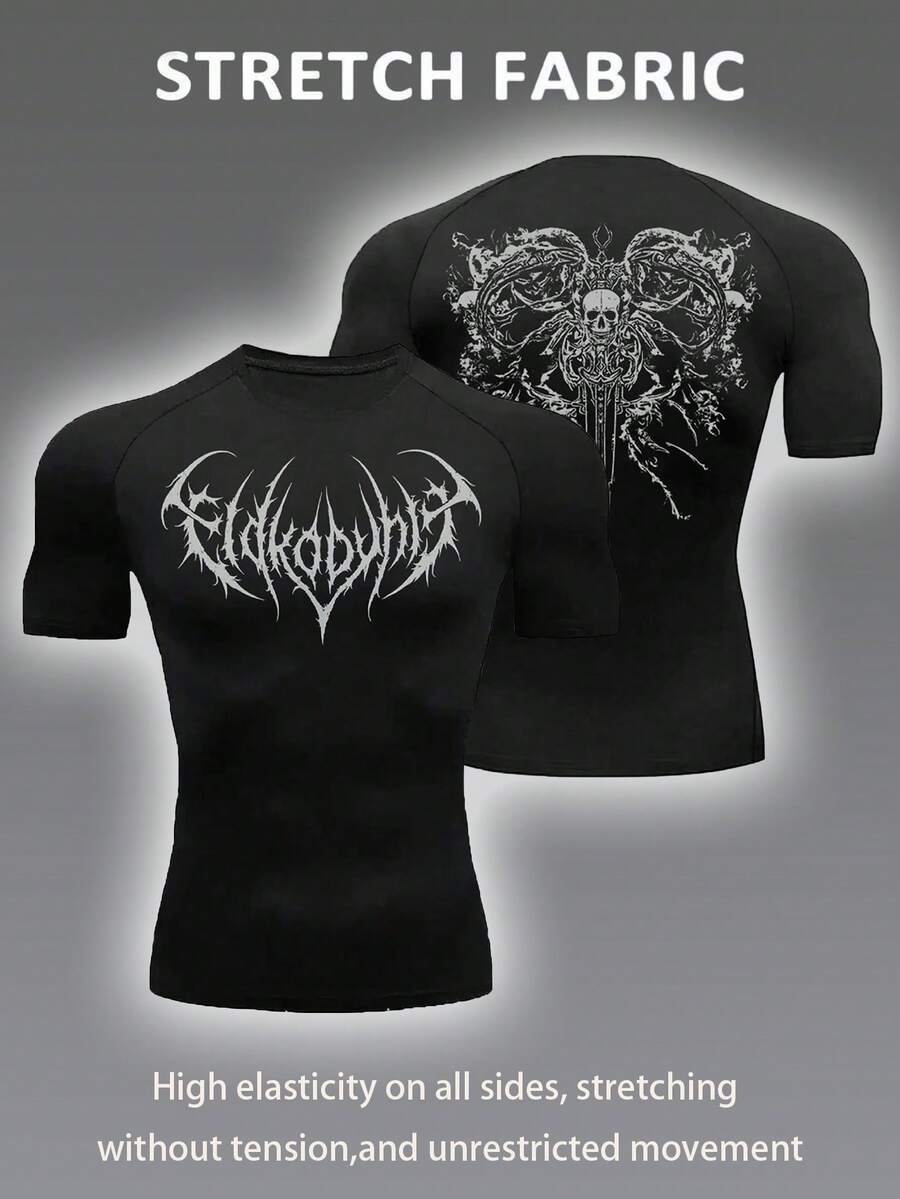 Men's Casual Outdoor Sports Quick-Dry Short Sleeve T-Shirt, Summer - Black - View 1