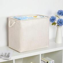 Extra Large Storage Baskets For Organizing Clothes Storage Bins 3 Pack Fabric Storage Bins For Shelves Linen Collapsible Organizer For Closet-Light Biege - 淺米色 - 查看 10