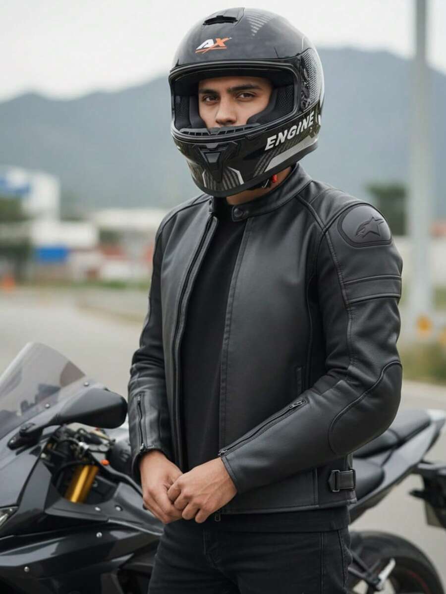 Casco Motocicleta, Casco de proteccion,Cascos para Motos Certificados Dot, Cascos de Moto con Visor ANTIVAHO,Cascos Motocross unisex Motos Accesorios (L) - carbono - Ver 1