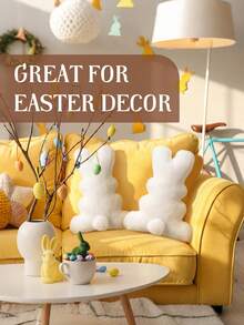 Almofada de Pelúcia Coelho da Páscoa, Almofada Decorativa da Páscoa, Ideal para Sala de Estar, Sofá, Quarto e Outros Ambientes de Decoração Doméstica. Também uma Ótima Escolha para Decoração Diária, de Festa ou Feriado. - Multicolorido - Visão 7