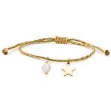 1件装时尚休闲个性化心形吊坠手链，五角星吊坠手链，可调节编织手链，幸运手链，情侣手链，姐妹手链，斋月礼物，周年纪念礼物 - 彩色 - 查看 6