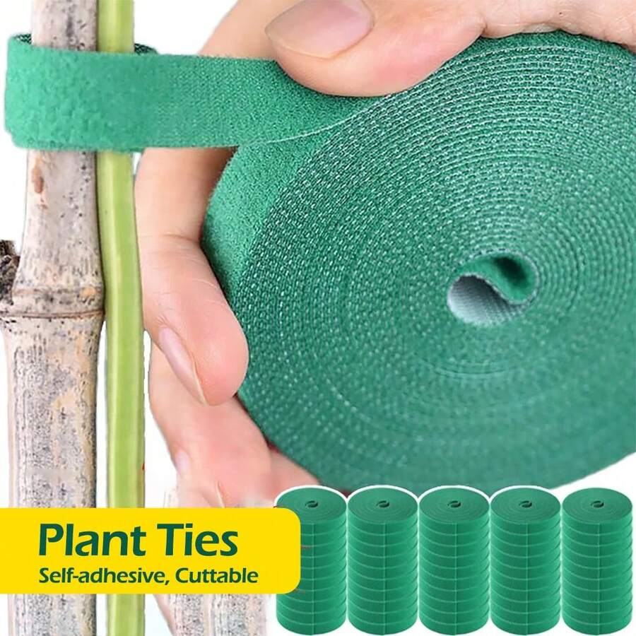 Self-Adhesive Nylon Plant Ties, Adjustable Green Plant Hooks Rope Supports, Reusable Garden Binding Straps - Multicolor - View 1