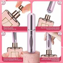 Forebile Refillable Perfume Portable Atomizer Bottle Refillable Perfume Spray, Travel Perfume (5ml, 4 Pack) (Silver, Pink, Gold, Black) - Bạc - Xem 5
