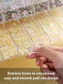 120-Slot Transparent Nail Art & Jewelry Storage Box, 5 Layers - Clear - View 8