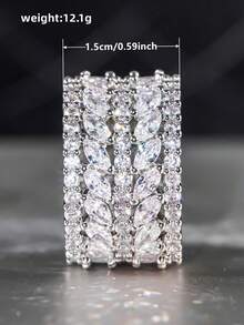 1pc Women's Charming Cubic Zirconia Ring, Suitable For Wedding, Engagement, Anniversary, Party Wear, Valentine's Day Gift - 5# - View 7