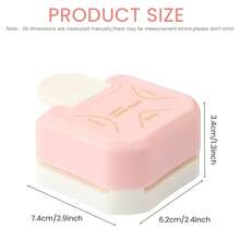 3-In-1 Round Corner Punch Cutter, Suitable For Paper Crafts, DIY Projects, Scrapbooking, Photo Cards, Business Cards, Back To School, Stationery - Pink - View 2