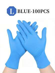 Blue Nitrile Disposable Gloves, Latex-Free, Powder-Free, Suitable For Household, Kitchen Cleaning, Hair Dyeing, Christmas Gift - Blue - View 9