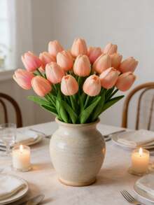 5 Pcs High-Quality Artificial Tulips - Lifelike Bouquets, Artificial Tulip Bouquets, Tulip Floral Decorations, Multi-Colored Pu Material, Suitable For Outdoor Garden Decoration, Vase Decoration, Artificial Plants, Room Decoration, Home Floral Decoration, Wedding Party Decoration, Realistic Artificial Flowers, Suitable For Home Decoration, Easter, Mother's Day, Valentine's Day, Weddings. - Multicolor - View 9