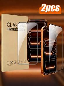 2pcs 9H Hardness Tempered Glass Screen Protector, Bubble-Free Installation, High Sensitivity, Compatible With Phone Cases. Suitable For 17, 17Pro, 17 Pro Max, 17Air, 16, 15 Pro Max, 14, 13, 12, 11, X. - Clear - View 16
