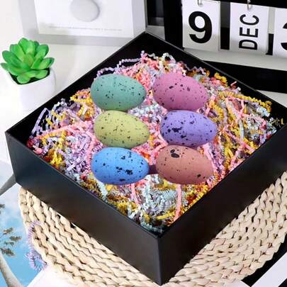 30g Mixed Color Raffia Paper Crinkle, 30g Wavy Paper Shreds, Easter Egg Gift Box Filler