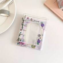 Cartoon Bear Transparent M5 Binder Set, Portable Binder Set, DIY Binder Set, Includes Stamps, Cute Stickers, Sticker Book Replacement Pages, Diary, Sticker Book, Notebook, Stamp Book, Scrapbook, Book, Stamp Book, Manual, Replaceable Transparent Inner Pages, K-Pop Photo Album, Made Of High Transparency PP Material - Multicolor - View 24