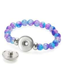 莉萝与史迪奇天使粉色裂纹水晶珠手链 - 可爱卡通人物弹力手链，适合女孩、儿童、青少年，是友谊手链、儿童生日派对礼物、日常上学装扮、节日礼物和派对配饰的理想之选。 - 彩色 - 查看 4