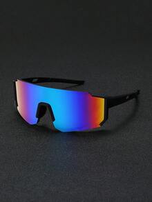 1 Pair Men's Outdoor Cycling Hiking Sports Goggles, One-Piece Purple & Blue Anti-Wind Protective Eyewear - Goggles - Multi-colored - View 15