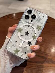 1件装时尚格子、星星、字母、蝴蝶结磁吸手机壳，兼容苹果XS/XS Max/XR/11/12/13/14/14 Plus/15/15 Plus/16/16 Plus/7/8 Plus/17/17 Pro及其他型号 - 彩色 - 查看 6