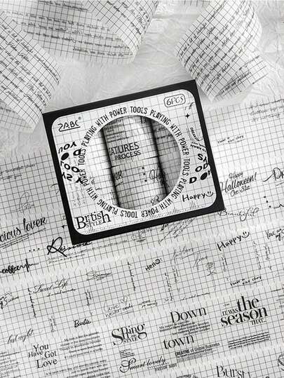 6 Rolls Of Vintage-Themed Washi Tape, English Plaid Patterns, For Planner Scrapbooking Diary Decoration Background Materials, DIY Craft Supplies, Stationery Gift For Friends