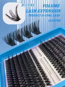 280 Clusters/114 Rows, 60D/80D Clustered, Voluminous, D-Shaped Curled Eyelash Extensions, 8-16mm. DIY Eyelash Extensions. Eyelash Clumps, Single Eyelashes, False Eyelashes. - Black - View 4