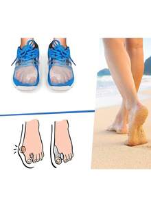 (1 par) Protectores de juanetes y esparcidores de dedos de los pies Alisador de cojín separador de dedos grandes – Espaciadores de dedos de gel, protectores, correctores - Blanco - Ver 3