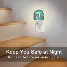 Luz nocturna LED para pared con diseño de bandera, sensor automático de encendido al anochecer, bajo consumo de energía 0.5W, decoración temática - color1 - Ver 4