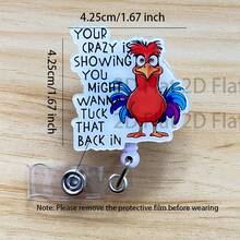 1 pezzo Porta-badge retrattile con design carino a cartone animato, porta-badge per insegnanti, infermieri, ospedali, uffici - A - Visualizzare 5