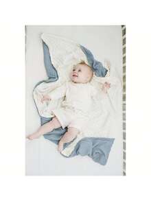 Multifunctional Baby Blanket 75x100 Cm, Soft Plush With Polka Dot Backing, Rainbow Pattern, For Stroller And Crib - White - View 2