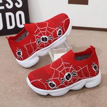 1双儿童可爱卡通图案软底休闲运动鞋，适合夏季、上学和日常穿着 - 紅色 - 查看 5