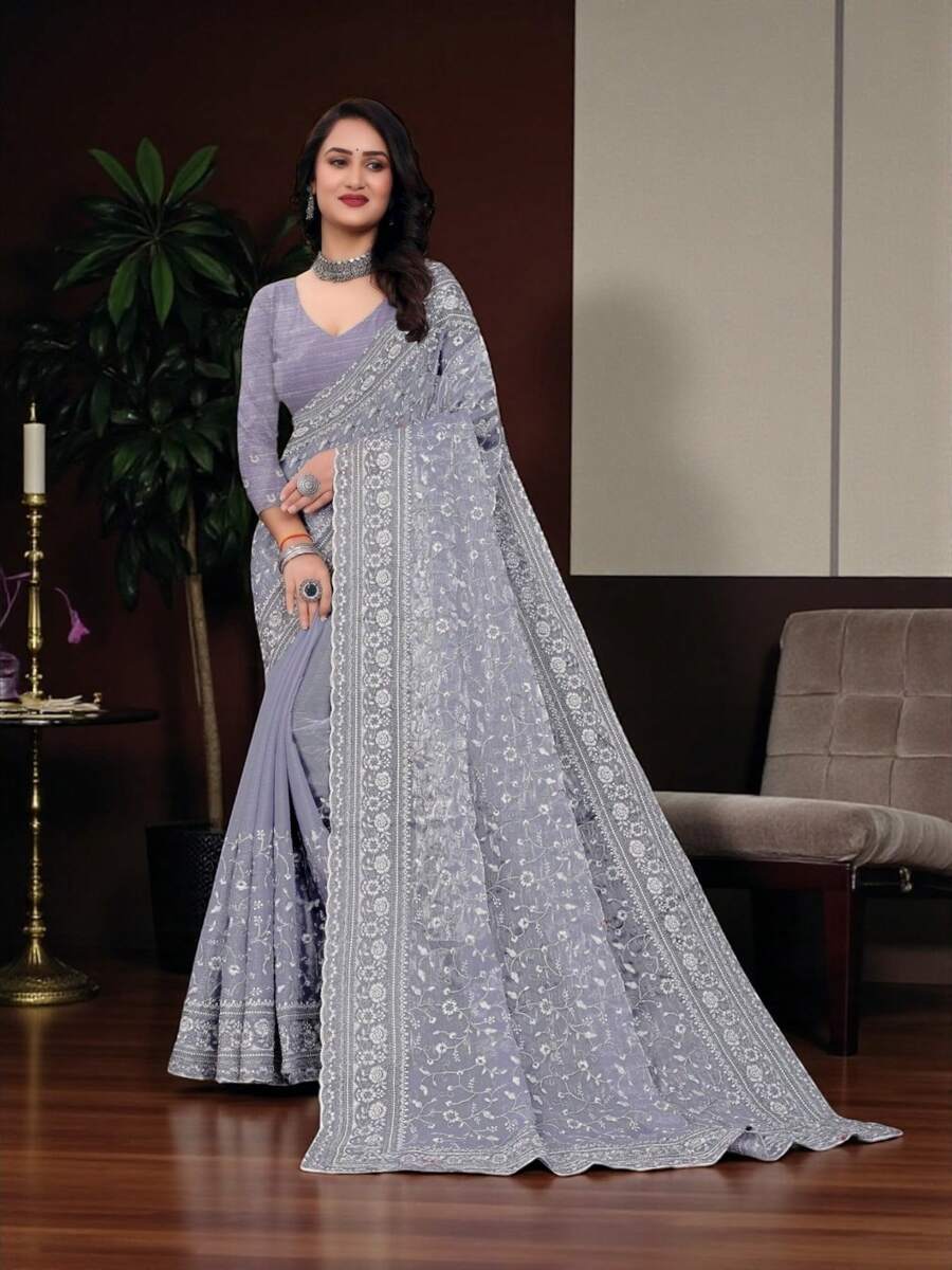 Burbury Traditional Saree, Cultural Wear For Women - 彩色 - 查看 1