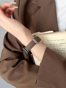 High-Quality Faux Leather Strap, Minimalist & Versatile, Compatible With Apple Watch Series 1/2/3/4/5/6/7/8/9/10/SE/Ultra, Fits 38mm 40mm 41mm 42mm 44mm 45mm 49mm, Personalized Strap, Great Gift For Couples - Maroon - View 6