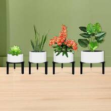 Adjustable Three - Legged Metal Plant Stand For 5"-10" Plant Pots Indoor Or Outdoor Use Single Black Plant Stand For Home Garden Decor Greenhouse Planter Holder - 3 - Mini - View 11