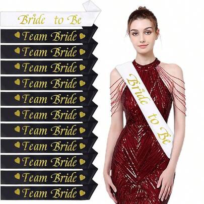 12 Pieces Hen Party Sashes Set Of Bridesmaid, Hen Party Accessories Sashes Sets, Bride To Be Sash Bridal Shower Hen Do Accessories Wedding...