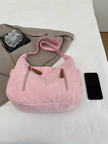 Large-Capacity Retro Casual Style Fashionable And Versatile Simple Bag, 2026 New Model Women's Crossbody Bag - Pink - View 3