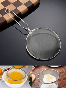 1. Stainless Steel Mesh Strainer, Soy Milk & Milk Filter Net Spoon, Flour Sifter, Kitchen Tool Mesh Colander, Strainer Ladle, Extra Fine Large Mesh Tea Strainer, Skimmer, Baking Filter, Sieve - Multicolor - View 1