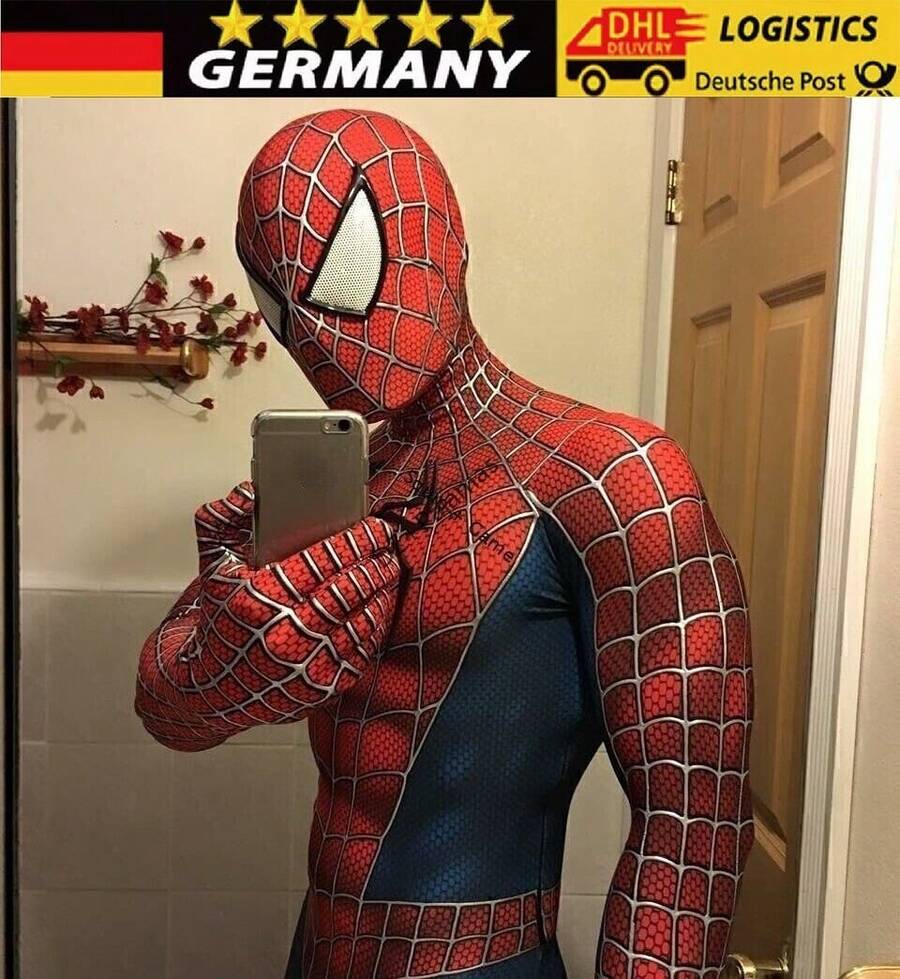 2026 Karneval Erstaunlicher Spinneheld Overall Party Kostüm Set für Erwachsene - Bordeaux - Übersicht 1