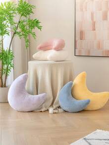 Almofada Decorativa em Forma de Lua de Pelúcia Sintética Macia, Adequada para Cama e Sofá. Almofada em Forma de Lua, Tapete Felpudo, Decoração de Almofada para Sofá, Quarto e Sala de Estar - Um Presente Perfeito para Família e Amigos. - Rosa chiclete - Visão 5