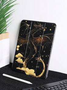 1 件星空金龙彩绘平板电脑保护套，适用于 iPad 10/11/10.2/10.5/Air4/Air5/10.9/Pro11/Air 11 英寸 (M2)-2024/Pro 11 英寸 (M4)-2024/iPad Air 11 英寸 (M3) 2025/iPad (A16) 11 英寸第 11 代 2025/Mini6/Mini7/Air1/Air2/9.7/Tab A8 10.5 英寸 2022，内置笔槽，三折支架，磁吸式睡眠/唤醒功能，简约/创意/独特设计 - 彩色 - 查看 2