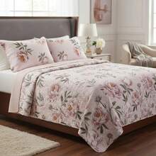 Double-Sided Ultrasonic Boutis Quilt Set (3 Pieces) With Pillowcase - Cancun - View 2