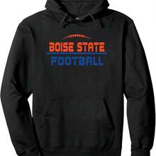 Boise State Broncos Football Scramble Black Pullover Hoodie - Black - View 1