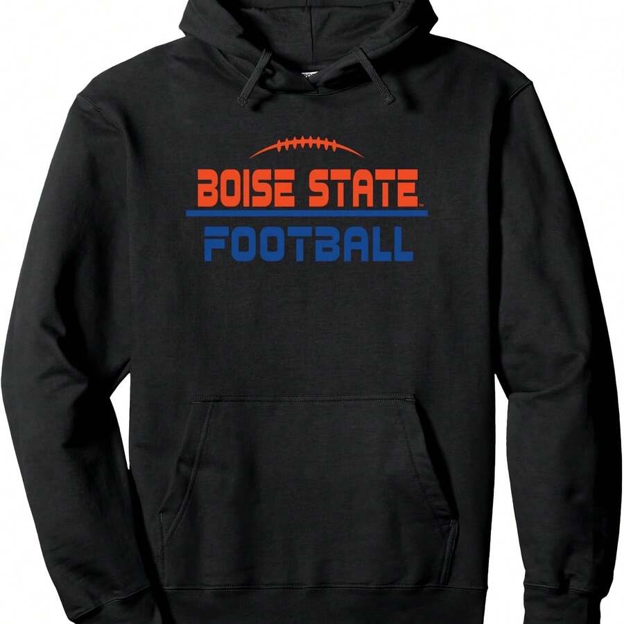 Boise State Broncos Football Scramble Black Pullover Hoodie - Black - View 1