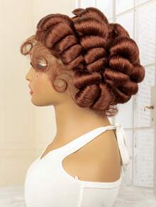 Synthetic Braided Wigs HD Full Lace Wig Knotless Box Braids Wigs For Black Women Handmade Afrian Braiding Hair Wigs - Burgundy - View 4