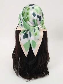 1 件装女士波点、不对称斑点和抽象涂鸦艺术图案方巾 - 彩色 - 查看 3