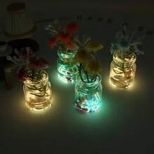 3/6/10pcs Mini Floral Rearview Mirror Dashboard Decor, Cute Car Accessories For Women, Car Interior Aesthetics, Lovely Vase Decor For Home Office, Luminous Resin Mini Vase Set, Random Mixed Cute Mini Flower Bottles With Artificial Flowers, Hexagonal Desktop Decor, Colorful Glow-In-The-Dark Ornaments For Home Car Party, No Power Needed, Creative Car Interior Decor, Aesthetic Home Decor Gift For Girls - A - View 9