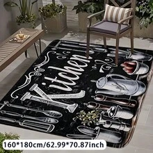 1 szt. Dywan/Dywanik łazienkowy z nadrukiem w litery, wysokiej jakości, elegancki, mały dywanik/dywanik/dywanik do salonu/sypialni, nowoczesny, minimalistyczny, kwadratowy dywanik łazienkowy z imitacji wełny, prostokątny dywanik do salonu i sypialni w stylu nordyckim, wielokolorowy, antypoślizgowy spód, składany i do przechowywania, Elevate Home Decor - Wielokolorowe - Zobacz 7