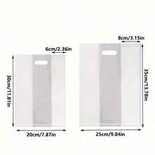 50/100个透明塑料礼品袋，带提手 - 适用于沙拉、蛋糕、披萨、面包、甜点、厨房用品等 - 彩色 - 查看 7